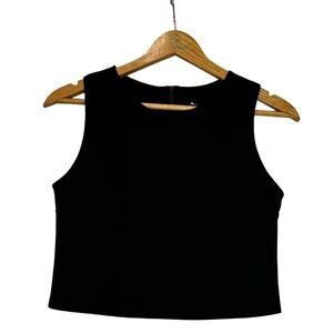 Design Lab Lord & Taylor Black Sleeveless Crop Top Size Medium‎ Back Zipper